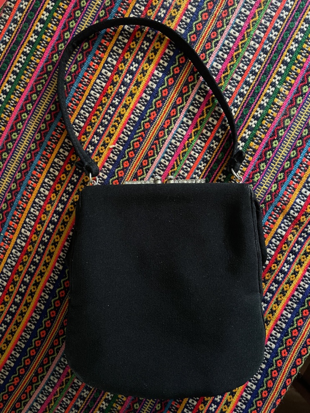 Sophisticated Black Top Handle Evening Bag